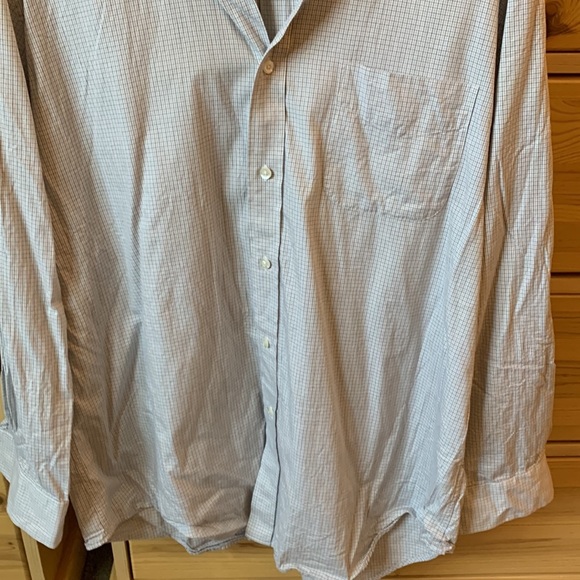 Kenneth Roberts Platinum Tan Gray Checkered Button Down Size 17.5 - Picture 5 of 7